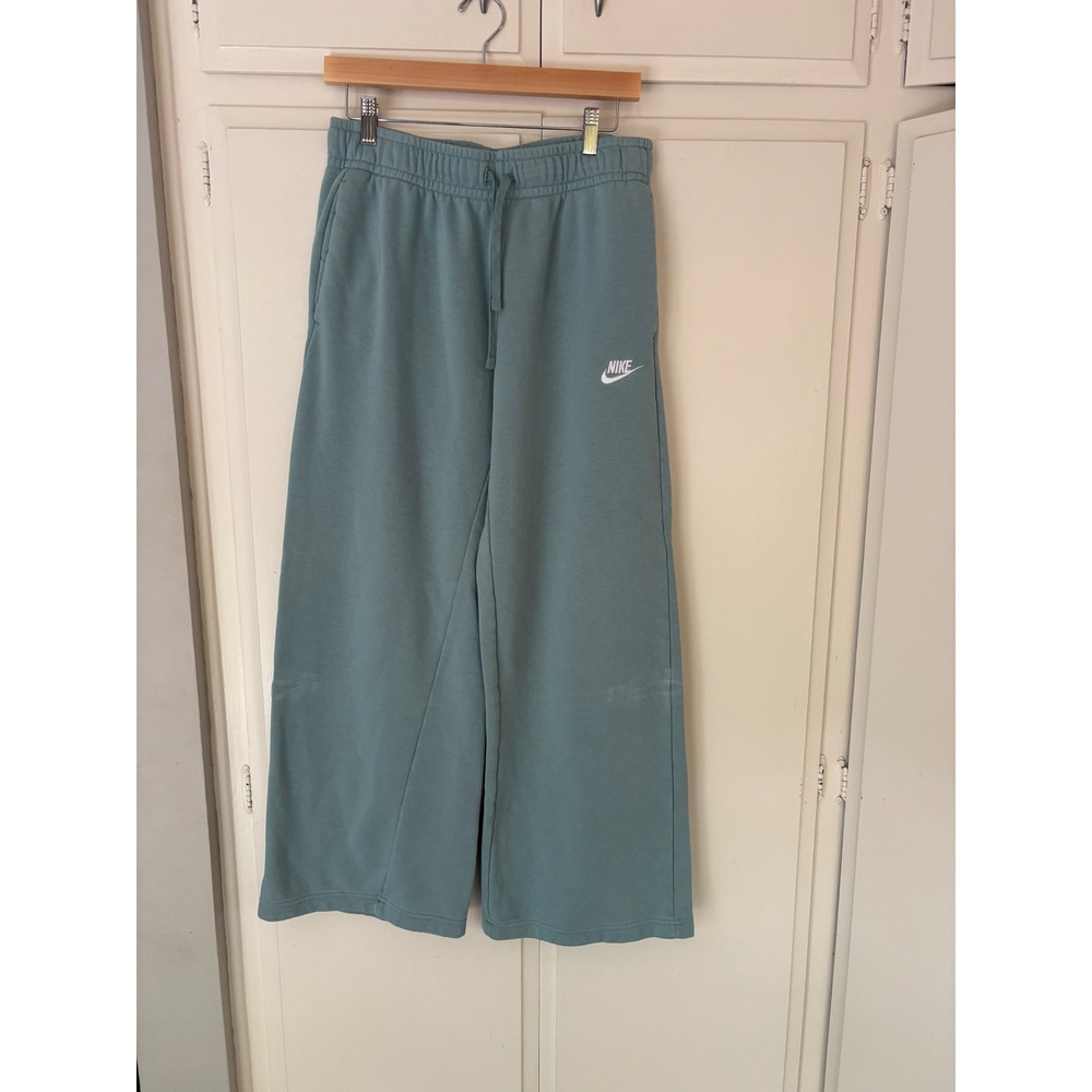 Nike Phoenix Fleece Wide Leg High Rise Sweatpants Teal Green Size M
